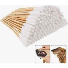 200 lange wattenstaafjes voor honden en katten, oor- en tandreinigingsstaafjes voor een veilige verzorging van uw huisdier.
