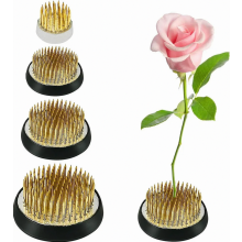 Set van 4 ronde Ikebana bloemenhouders, roestvrijstalen bloemenprikkers met rubberen voet voor bloemstukken.