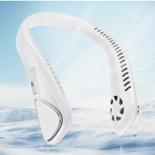 Draagbare nekventilator, oplaadbare 6000mAh ventilator zonder bladen met 3 snelheden voor sport, reizen, binnen en buiten, wit