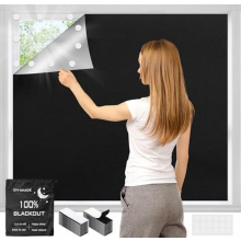 Verduisterend rolgordijn 400 x 146 cm, zonder boren te installeren, draagbaar 420D Oxford raamgordijn voor dakramen en op reis