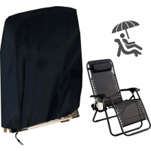 210D Opklapbare Ligstoelhoes, Waterdicht, UV-bestendig Oxford Stoffen Ligstoelhoes, Zwart 110x70 cm
