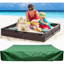 Waterdichte zandbakafdekking 120 x 120 cm met trekkoord, zandbakzeil voor tuin, terras en zwembad