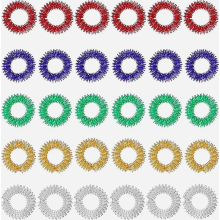 Set van 30 acupressuurringen, vingermassageringen voor stressverlichting en bevordering van de bloedsomloop.