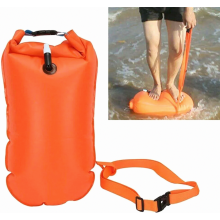 Set van 2 opblaasbare zwemboeien met waterdichte opbergtas, ultralichte zwemveiligheidsboei met heupriem.