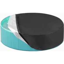 Ronde hondenbadhoes 160 x 30 cm, waterdicht, UV-bestendig, opvouwbare hoes voor kinderbad, zwart