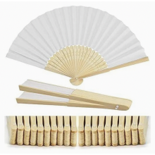 20 abanicos de papel plegables blancos, abanicos de bambú para bodas, decoración de pared DIY, fiestas de cumpleaños y de verano.