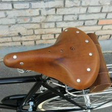 Sillín de bicicleta Universal Comfort de cuero genuino, estilo retro, para bicicletas urbanas y de turismo.