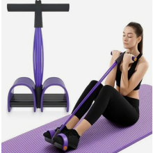 Buikspiertrainer met 6 weerstandsbanden, complete beentrainer voor thuisfitness en yoga.