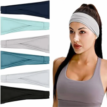 Diademas deportivas para mujer, paquete de 4 o 6 unidades, cintas para el sudor elásticas de algodón, cintas para el cabello que absorben la