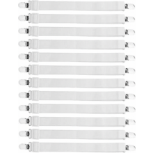 12 correas elásticas ajustables para sábanas, soportes resistentes para sábanas bajeras que garantizan un ajuste seguro al colchón.