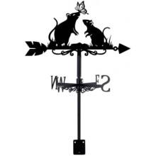 (Mäuse Schmetterling) Cat Weathervane Wind Direction Indicator Decorative Garden Stake Farmhouse Barn SUPERDANT