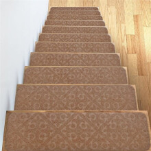 Stair Treads Non Slip Set of 15 Self Adhesive Protective Mats, 20 x 76cm Anti Slip Rug for Wooden Stairs with Kids Elderly and Pet Safety, Coffee