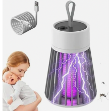 Portable Electric Mosquito Zapper Lamp, USB Powered Indoor and Outdoor Insect Killer for Bedroom, Grey