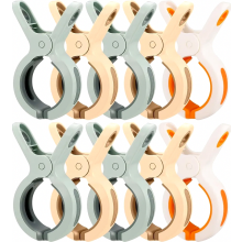 Grote wasknijpers (10 stuks), stevige strandhanddoekclips voor ligstoelen, zwembadafdekkingen en wasgoed.
