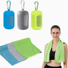 Cooling Towels 3 Pack, Quick Dry Microfibre Sports Towels with Silicone Cases for Gym Outdoor Fitness, 30 x 90 cm