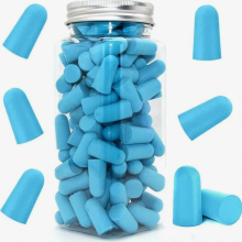 60 paar zachte schuimrubberen oordopjes, 38 dB SNR, herbruikbare oordopjes met geluidsreductie, blauw, voor slapen en werken
