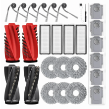 28-delige accessoirekit voor robotstofzuigers met hoofdborstels, dweilpads, filters, stofzakken, zijborstels en gereedschap
