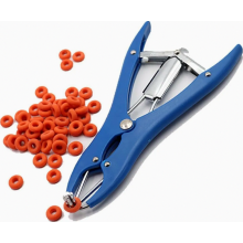 Elastische castratietang, roestvrijstalen castratietang voor runderen, varkens en schapen, 100 ringen, blauw