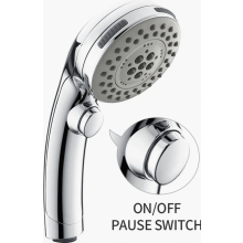 Handdouche met 5 sproeistanden en hoge druk, waterbesparende regendouche met waterstop.