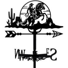 (343x258mm) Lion Weather Vane, Black Metal Animal Wind Direction Indicator, Garden Coop Shed TNKBREEZE
