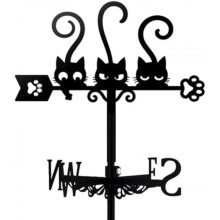 (347x262mm) Lion Weather Vane, Black Metal Animal Wind Direction Indicator, Garden Coop Shed TNKBREEZE