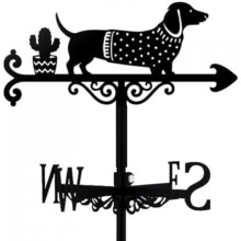 (347x216mm) Lion Weather Vane, Black Metal Animal Wind Direction Indicator, Garden Coop Shed TNKBREEZE
