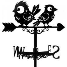 (342x254mm) Lion Weather Vane, Black Metal Animal Wind Direction Indicator, Garden Coop Shed TNKBREEZE