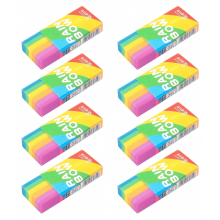 Set van 8 regenbooggummen voor kinderen, zachte potloodgummen voor school, kantoor, feestzakjes en tekenen.