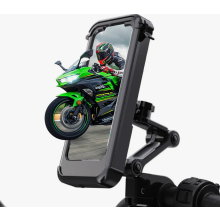 Waterproof Bike Phone Holder, Universal Anti Vibration 360 Degree Motorcycle Handlebar Mount with Lanyard