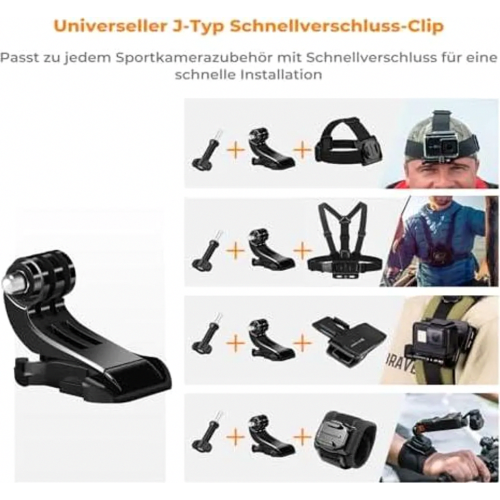 Action Camera Accessory Kit with Chest Mount, Backpack Strap, Shoulder Harness, Rotating Head Strap and Wrist Strap 1