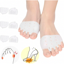 Toe Separators and Metatarsal Pads, 3 Pairs, Soft Breathable Forefoot Cushions for Bunions and Hammer Toes