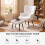 (White) Modern Armchair w/ Footstool, Comfy Fleece 5