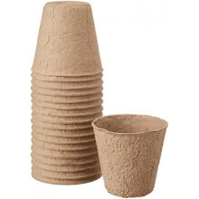 (6x6x27 cm (Packung mit 4), Biologisch abbaubare Pflanzgefäße) Biodegradable Round Seedling Pots, 18 Units for Garden Seed Starting - Flower 55042