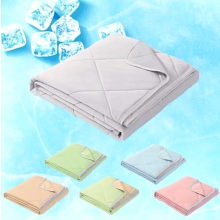 Cooling Summer Blanket, Lightweight Breathable Moisture Wicking Bed Throw for Sleeping, Gel Grey, 150 x 200 cm