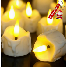 12 Pack LED Tea Lights with Timer, 3D Flickering Flame Flameless Candles, Warm White Home Table Decor
