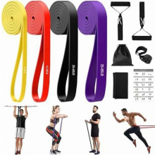 Resistance Bands Set with Handles, Door Anchor, Carry Bag and Guide, 4 Resistance Levels for Yoga and Strength Training