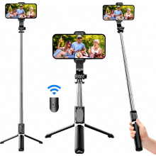 3 in 1 Selfie Stick Tripod with Remote, 360 Degree Rotation Portable Monopod Phone Holder for Travel