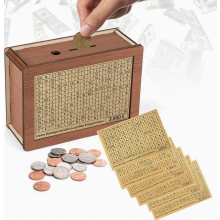 8 Pack Wooden Savings Box with Tick-Off Numbers and Counter, Reusable Money Box for Cash Goals