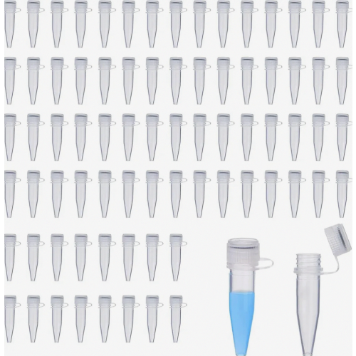 1.5 ml Microcentrifuge Tubes with Screw Caps, 250 Pack Plastic Lab Sample Vials for Testing