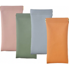4 Pack Soft Faux Leather Glasses Cases, Portable Waterproof Eyeglass Pouches for Women and Sunglasses