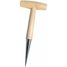 NUSITOU Ergonomic Garden Drill Wooden Handle Manual Soil Auger for Seedlings Garden Plants