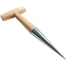 Ergonomic Garden Hand Transplanter Wooden Handle Chrome Plated for Seedlings BUTIFULSIC