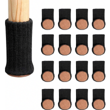 Confezione da 24 coprisedie in maglia, protezioni antiscivolo per gambe di mobili con diametro da 2,5 a 5 cm, colore nero.