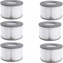 Pacote com 6 cartuchos de filtro de reposição para piscinas infláveis e banheiras de hidromassagem, filtros para spas e banheiras de hidroma