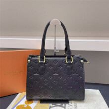 (Dark gray) Ladies fully embossed shaped hand tote bag