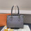 (Light gray) Ladies fully embossed shaped hand tote bag 1