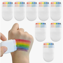 Conjunto de 8 bastões de pintura facial arco-íris, giz de cera para pintura corporal, ideal para festas do Orgulho LGBTQIA+, desfiles e maqu