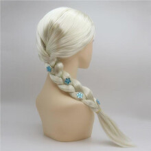 (Princess elsa snowflake braids) Elsa Wig for Kids Halloween Cosplay Frozen Princess Costume Accessories Golden Braid with Hairpiece