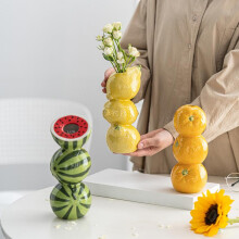 (441 double layer lemon) Nordic Style Minimalist Fruit Flower Insert Home Desktop Decoration Creative Multi-functional Ornament White