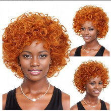 (Rose Net) Women's Short Curly Wig Small Wavy Synthetic Hair Halloween Daily Party Versatile